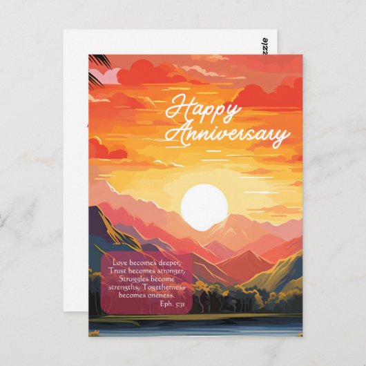 エホバの証人のためのJWハッピーアニバーサリーカード ポストカード (正面/裏面)