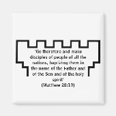 エホバの証人時計塔マタイ28:19磁石 マグネット (正面)