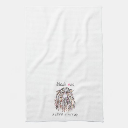 "エホバは彼の羊気にを愛して"キッチン キッチンタオル (縦)