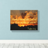 エホバは私の側の日没の詩編の聖書の聖句にある キャンバスプリント (インサイチュ (ウッドフロア))