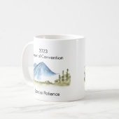 エホバウィットネスエクササイズ忍耐2023名前をカスタムする コーヒーマグカップ (正面左)