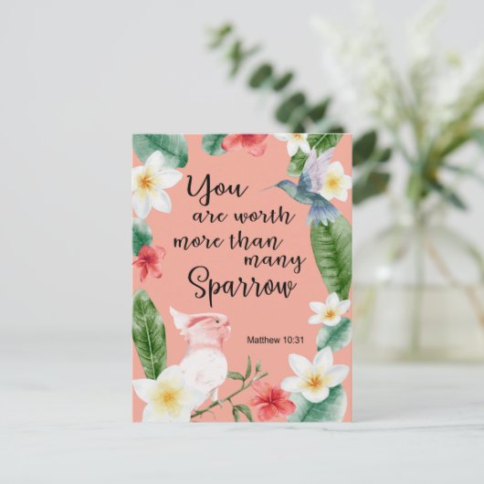 エホバ証人JW勇気付けられるマタイ10:31 ポストカード (スタンド正面)