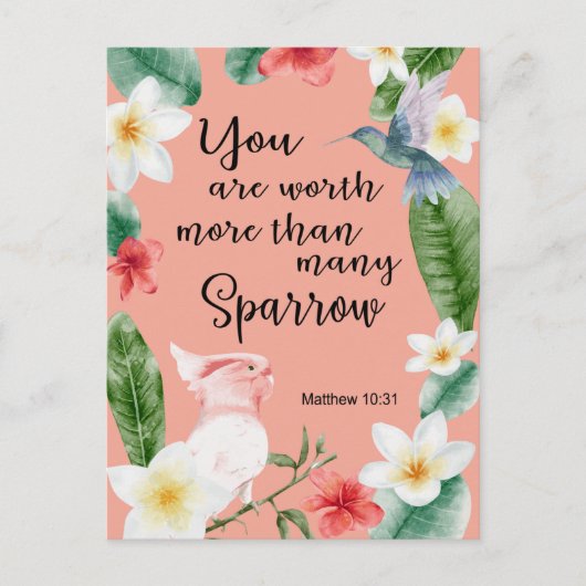 エホバ証人JW勇気付けられるマタイ10:31 ポストカード (正面)