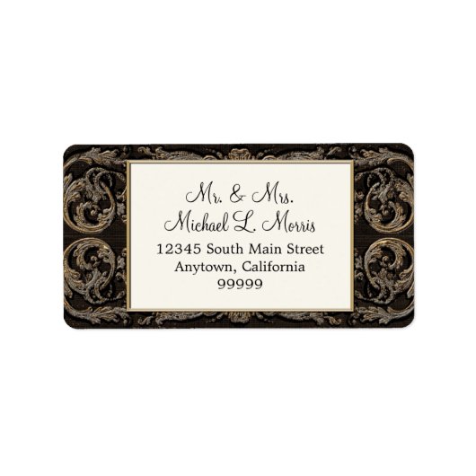 エボエレガントニブラックバロ結婚ーク差出人住所 ラベル (正面)