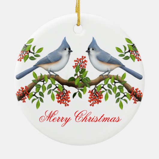 エボシガラのカップルの休日のオーナメント セラミックオーナメント (裏面)