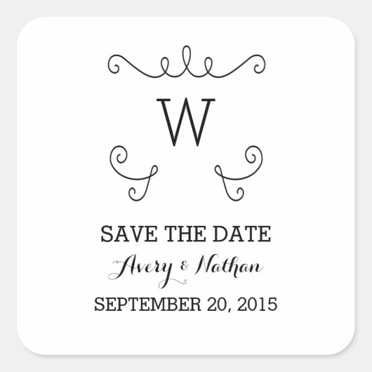 エボニーお洒落の華やかな日付のシールを除く スクエアシール (正面)