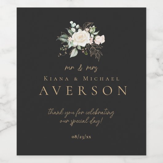 エボニーとアイボリー結婚のフローラのID989 ワインラベル (シングルラベル)