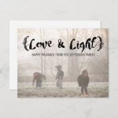 エボニーエレガントスケッチラブ&ライトホリディフォト シーズンポストカード (正面/裏面)
