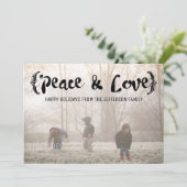 エボニーエレガントスケッチ平和&ラブホリデーフォト シーズンカード (スタンド正面)