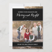 エボニーシンプルシックなホリデーフォトフラットカード シーズンカード (正面)