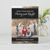 エボニーシンプルシックなホリデーフォトフラットカード シーズンカード (スタンド正面)