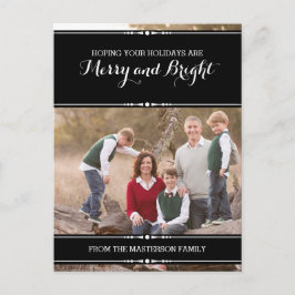 エボニーシンプルシックなホリデーフォトポストカード シーズンポストカード