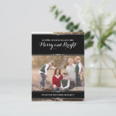 エボニーシンプルシックなホリデーフォトポストカード シーズンポストカード (スタンド正面)