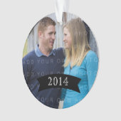 エボニーシンプルバナーホリデーフォトオーナメント オーナメント (正面)