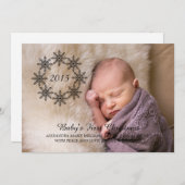 エボニースノーフレークリースホリデーフォトフラットカード シーズンカード (正面/裏面)