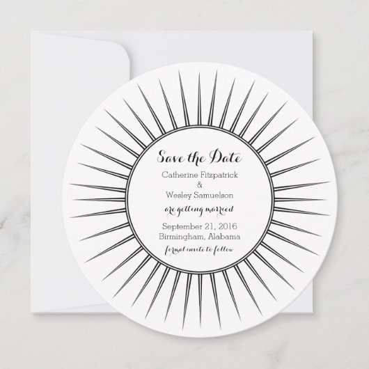 エボニーデコレトロ保存日付招待状 セーブザデート (正面)