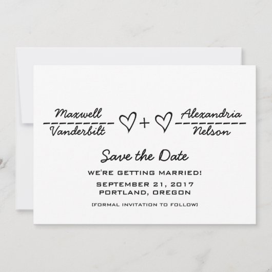 エボニーハートの方程式 Save the Date 招待状 (正面)