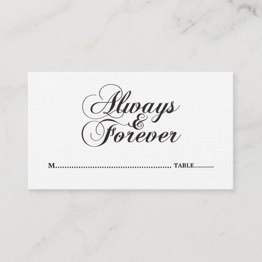 エボニーフォーエバー結婚ズ座席表 プレイスカード (正面)