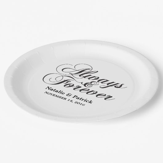 エボニーフォーエバー結婚ズ紙プレート ペーパープレート (アングル)