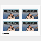 エボニーモダンカットアウト日付のシールを保存 長方形シール (シート)