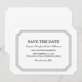 エボニー囲みチケット セーブ・ザ・デート招待状 招待状 (正面/裏面)