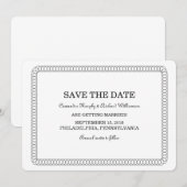 エボニー囲み丸型Save the Date招待状 招待状 (正面/裏面)