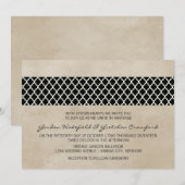 エボニー素朴クローバーウェディング招待 招待状 (正面/裏面)