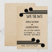 エボニー デコチック セイブ・ザ・デート 招待状 (正面/裏面)