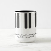 エボニー·文字·アイボリー·ピアノ鍵デザイン マグカップ (中央)