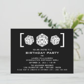 エボニー D20 ダイス ゲーマー 誕生日パーティー招待状 招待状 (スタンド正面)