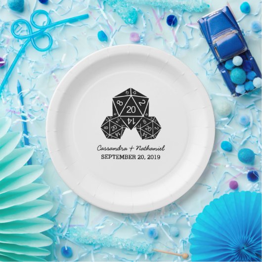 エボニーD20サイコロ結婚の紙プレート ペーパープレート (パーティー)