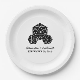 エボニーD20サイコロ結婚の紙プレート ペーパープレート