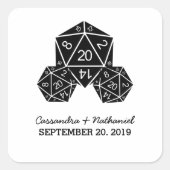 エボニーD20サイコロ結婚式用シール スクエアシール (正面)