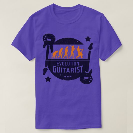 エボリューションギタリストギターミュージシャン(1) Tシャツ (デザイン正面)