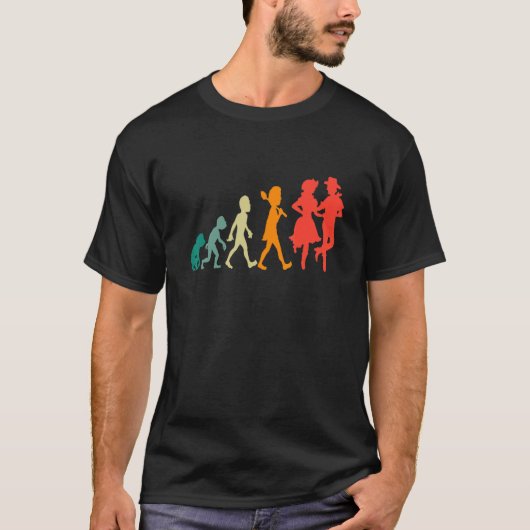 エボリューションスクエアダンスおもしろいレトロ Tシャツ (正面)
