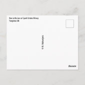 エポックエステーツワイナリーの納屋にいる茶色の馬 ポストカード (裏面)