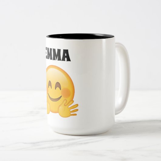 エマのパーソナライズなemojiのコーヒー・マグ ツートーンマグカップ (正面右)