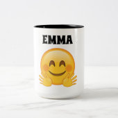 エマのパーソナライズなemojiのコーヒー・マグ ツートーンマグカップ (中央)