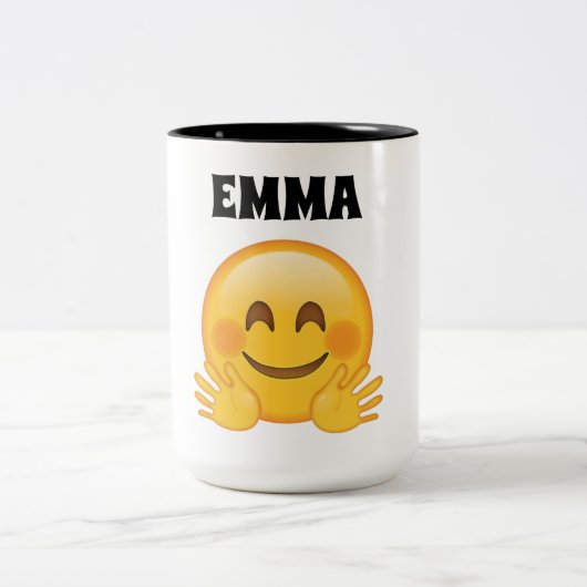 エマのパーソナライズなemojiのコーヒー・マグ ツートーンマグカップ (中央)