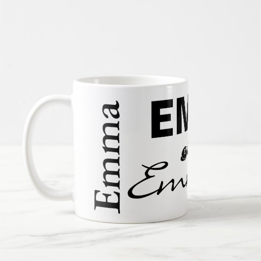 エマはマグを個人化します コーヒーマグカップ (左)