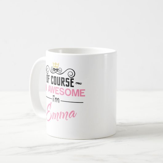 エマもちろん私素晴らしはエマだ コーヒーマグカップ (正面左)