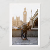 エマエレガントな結婚式の日付を保存 箔招待状 (裏面)