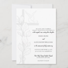 エマエレガントクロス&ドブカトリック結婚ズ 招待状