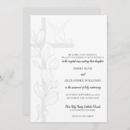 エマエレガントクロス&ドブカトリック結婚ズ 招待状