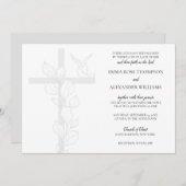 エマエレガントクロス&ドブクリスチャン結婚ズ 招待状 (正面/裏面)