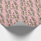 エマエレガントゴールデングリッタールックタイポグラフィ名 ラッピングペーパー (角)