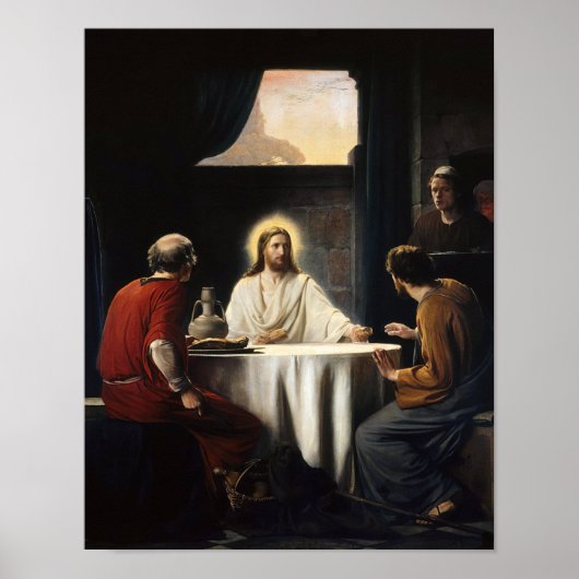 エマスでの晩餐(カール・ブロッホプリント) ポスター (正面)