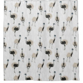 エマスの鳥好パターン(の模様が)あるき シャワーカーテン (正面)