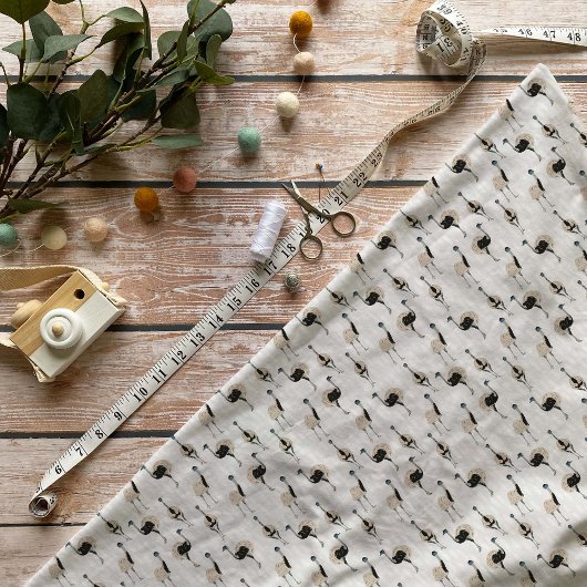 エマスの鳥好パターン（の模様が）あるき ファブリック