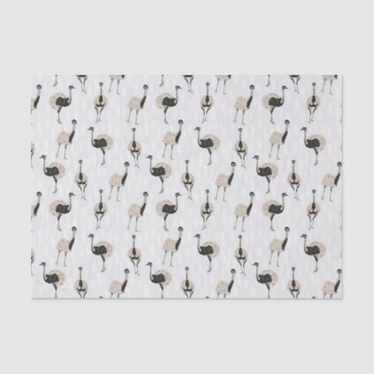 エマスの鳥好パターン（の模様が）あるき 薄葉紙 (正面)